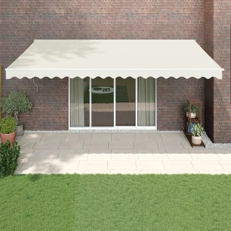Toldo retráctil aluminio y tela color crema 5x3 m by , Awnings - Ref: Foro24-3154430, Price: 371,48 €, Discount: %