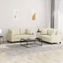Juego de sofás con cojines 2 piezas cuero sintético color crema by , Sofas - Ref: Foro24-3201369, Price: 391,77 €, Discount: ...