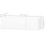 Mueble para TV madera contrachapada blanco brillo 120x40x34 cm | Foro24.es | Tu tienda online para hogar, jardín y más Foro24.es