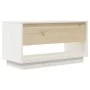 Mueble de TV de madera maciza de pino blanco 74x34x40 cm de , Muebles TV - Ref: Foro24-813840, Precio: 42,39 €, Descuento: %