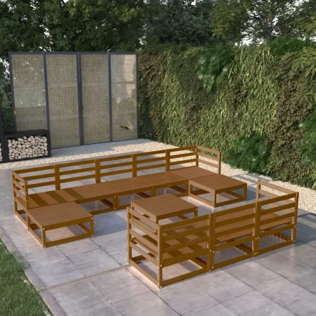 Juego de muebles de jardín 11 piezas madera maciza de pino de , Conjuntos de jardín - Ref: Foro24-3076117, Precio: 776,06 €, ...