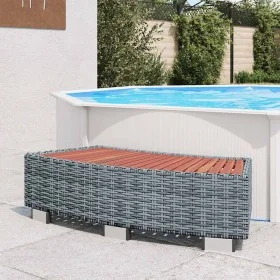 Escalón de bañera de hidromasaje ratán PE gris 92x45x25 cm by , Pool stairs and ramps - Ref: Foro24-46461, Price: 94,13 €, Di...