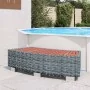 Escalón de bañera de hidromasaje ratán PE gris 92x45x25 cm de , Escaleras y rampas de piscina - Ref: Foro24-46461, Precio: 10...