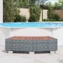 Escalón de bañera de hidromasaje ratán PE gris 92x45x25 cm de , Escaleras y rampas de piscina - Ref: Foro24-46461, Precio: 10...