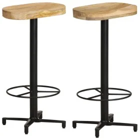 Taburetes de cocina 2 unidades madera maciza de