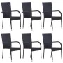 Juego de comedor de jardín 7 piezas ratán sintético negro de , Conjuntos de jardín - Ref: Foro24-3156657, Precio: 445,39 €, D...