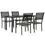 Juego de comedor para jardín 5 piezas acero y textilene negro de , Conjuntos de jardín - Ref: Foro24-3200730, Precio: 315,74 ...