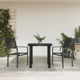 Juego de comedor para jardín 3 piezas acero y textilene negro by , Garden sets - Ref: Foro24-3200726, Price: 173,34 €, Discou...