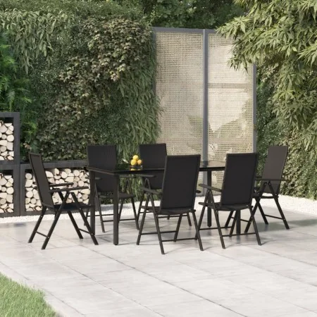Juego de comedor de jardín 7 piezas ratán sintético negro by , Garden sets - Ref: Foro24-3156513, Price: 504,30 €, Discount: %