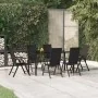 Juego de comedor de jardín 7 piezas ratán sintético negro by , Garden sets - Ref: Foro24-3156513, Price: 504,30 €, Discount: %