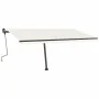 Toldo retráctil manual con LED color crema 450x300 cm by , Awnings - Ref: Foro24-3069762, Price: 512,53 €, Discount: %