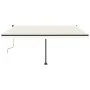 Toldo retráctil manual con LED color crema 450x300 cm by , Awnings - Ref: Foro24-3069762, Price: 512,53 €, Discount: %