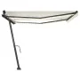 Toldo retráctil manual con LED color crema 450x300 cm by , Awnings - Ref: Foro24-3069762, Price: 512,53 €, Discount: %