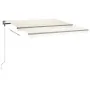 Toldo retráctil manual con LED color crema 450x300 cm by , Awnings - Ref: Foro24-3069762, Price: 512,53 €, Discount: %
