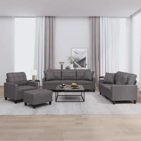 Juego de sofás con cojines 4 piezas cuero sintético gris by , Sofas - Ref: Foro24-3201355, Price: 630,82 €, Discount: -5%%