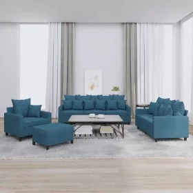 Juego de sofás con cojines 4 piezas terciopelo azul von , Sofas - Ref: Foro24-3201699, Preis: 718,26 €, Rabatt: %