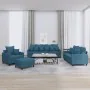 Juego de sofás con cojines 4 piezas terciopelo azul by , Sofas - Ref: Foro24-3201699, Price: 718,26 €, Discount: %