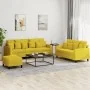 Juego de sofás con cojines 3 piezas terciopelo amarillo by , Sofas - Ref: Foro24-3201736, Price: 471,78 €, Discount: %
