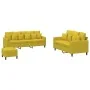 Juego de sofás con cojines 3 piezas terciopelo amarillo by , Sofas - Ref: Foro24-3201736, Price: 471,78 €, Discount: %