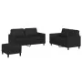 Juego de sofás con cojines 3 piezas cuero sintético negro by , Sofas - Ref: Foro24-3201755, Price: 457,30 €, Discount: %