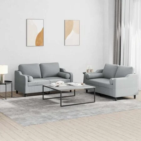 Juego de sofás con cojines 2 piezas tela gris claro von , Sofas - Ref: Foro24-3201818, Preis: 460,80 €, Rabatt: %