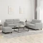 Juego de sofás con cojines 3 piezas tela microfibra gris claro by , Sofas - Ref: Foro24-3202321, Price: 494,20 €, Discount: -5%%
