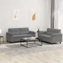 Juego de sofás con cojines 2 piezas tela microfibra gris oscuro by , Sofas - Ref: Foro24-3202316, Price: 466,82 €, Discount: %