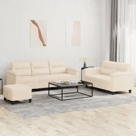 Juego de sofás con cojines 3 piezas tela microfibra beige von , Sofas - Ref: Foro24-3202349, Preis: 643,71 €, Rabatt: %