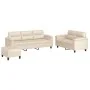 Juego de sofás con cojines 3 piezas tela microfibra beige by , Sofas - Ref: Foro24-3202349, Price: 643,71 €, Discount: %