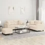 Juego de sofás con cojines 3 piezas tela microfibra beige by , Sofas - Ref: Foro24-3202337, Price: 595,83 €, Discount: -5%%