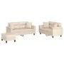Juego de sofás con cojines 3 piezas tela microfibra beige by , Sofas - Ref: Foro24-3202337, Price: 595,83 €, Discount: -5%%