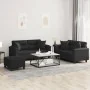Juego de sofás con cojines 3 piezas cuero sintético negro by , Sofas - Ref: Foro24-3202377, Price: 535,03 €, Discount: -5%%