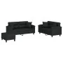 Juego de sofás con cojines 3 piezas cuero sintético negro by , Sofas - Ref: Foro24-3202377, Price: 535,03 €, Discount: -5%%