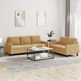Juego de sofás con cojines 2 piezas terciopelo marrón by , Sofas - Ref: Foro24-3201523, Price: 472,95 €, Discount: -5%%