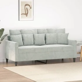 Sofá de 2 plazas de terciopelo gris claro 140 cm von , Sofas - Ref: Foro24-359303, Preis: 226,95 €, Rabatt: %