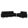 Juego de sofás con cojines 2 piezas terciopelo negro by , Sofas - Ref: Foro24-3201521, Price: 470,85 €, Discount: -5%%