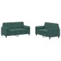Juego de sofás con cojines 2 piezas terciopelo verde oscuro by , Sofas - Ref: Foro24-3201996, Price: 499,06 €, Discount: -5%%