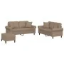 Juego de sofás con cojines 3 piezas cuero sintético capuchino by , Sofas - Ref: Foro24-3202169, Price: 524,31 €, Discount: -5%%