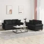 Juego de sofás con cojines 2 piezas cuero sintético negro by , Sofas - Ref: Foro24-3202160, Price: 495,06 €, Discount: -5%%