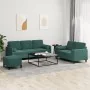 Juego de sofás con cojines 3 piezas terciopelo verde oscuro by , Sofas - Ref: Foro24-3202046, Price: 644,03 €, Discount: -5%%