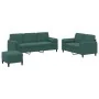 Juego de sofás con cojines 3 piezas terciopelo verde oscuro by , Sofas - Ref: Foro24-3202046, Price: 644,03 €, Discount: -5%%