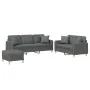 Juego de sofás con cojines 3 piezas tela gris oscuro by , Sofas - Ref: Foro24-3202143, Price: 560,62 €, Discount: %