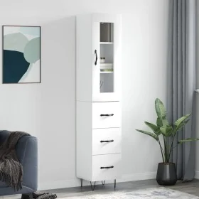 Aparador alto madera contrachapada blanco brillo 34,5x34x180 cm von , Sideboards - Ref: Foro24-3199267, Preis: 122,78 €, Raba...