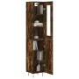 Aparador de madera contrachapada roble ahumado 34,5x34x180 cm by , Sideboards - Ref: Foro24-3199206, Price: 102,73 €, Discoun...
