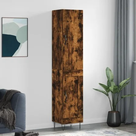 Aparador de madera contrachapada roble ahumado 34,5x34x180 cm | Foro24.es | Tu tienda online para hogar, jardín y más Foro24.es
