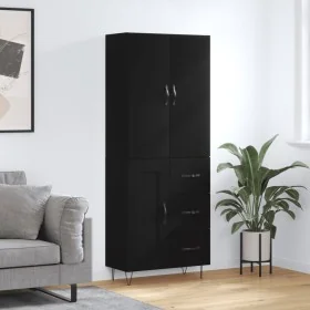 Aparador alto madera contrachapada negro 69,5x34x180 cm von , Sideboards - Ref: Foro24-3198106, Preis: 171,82 €, Rabatt: %