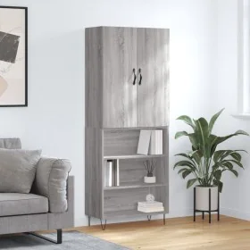Aparador alto madera contrachapada gris sonoma