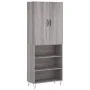 Aparador alto madera contrachapada gris sonoma 69,5x34x180 cm de , Aparadores - Ref: Foro24-3198119, Precio: 120,52 €, Descue...