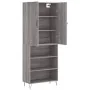 Aparador alto madera contrachapada gris sonoma 69,5x34x180 cm de , Aparadores - Ref: Foro24-3198119, Precio: 120,52 €, Descue...