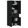 Aparador alto madera contrachapada negro 69,5x34x180 cm by , Sideboards - Ref: Foro24-3198178, Price: 166,07 €, Discount: %